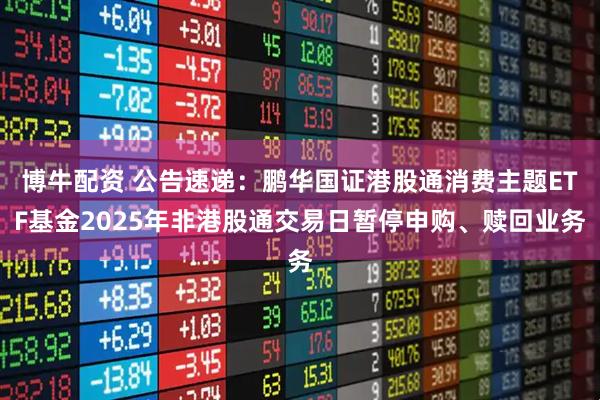 博牛配资 公告速递：鹏华国证港股通消费主题ETF基金2025年非港股通交易日暂停申购、赎回业务